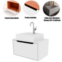 Ver imagem 2 de Gabinete de Banheiro 60 Cm com Cuba e 1 Porta Basculante Branco