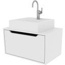 Ver imagem 1 de Gabinete de Banheiro 60 Cm com Cuba e 1 Porta Basculante Branco