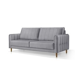 Sofá Living Biagio 1,70m Linho Pés Madeira Espuma D-28:cinza - 4