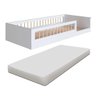 Cama Montessoriana Infantil Solteiro com Grade de Proteção 84 X 195 Cm com Colchão Branco Suki - 1