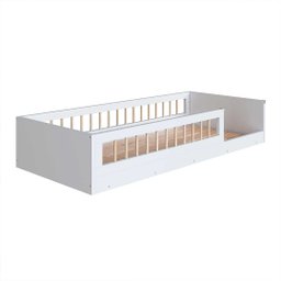 Cama Montessoriana Infantil Solteiro com Grade de Proteção 84 X 195 Cm com Colchão Branco Suki - 4