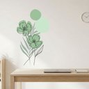 Ver imagem 1 de Adesivo Floral Boho Verde Estilo Nórdico 50x90 Minimalista Abstrato