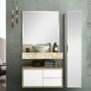 Ver imagem 5 de Bancada em Porcelanato para Banheiro 80cm Pró para Cuba de Apoio Bege/Travertino Yescasa