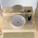 Ver imagem 4 de Bancada em Porcelanato para Banheiro 80cm Pró para Cuba de Apoio Bege/Travertino Yescasa