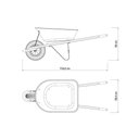 Ver imagem 2 de Carrinho Mão com Caçamba Funda Plástica Laranja 55 L Braço Madeira Pneu com Câma