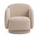 Ver imagem 5 de Poltrona Decorativa Oliva Base Giratória Linho Bege - Sallar Home