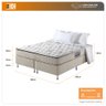 Cama Box King Bege + Colchão Espuma D70/d28 2 Pillow Top Orleans 193x203x63cm - 3