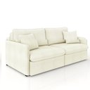 Ver imagem 2 de Sofá Reclinável e Retrátil Gandalf Bipartido 254cm Caixa Zero com Almofadas Bouclê Off White G33 - G