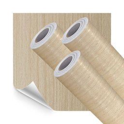 Kit 6 Metros de Papel de Parede Lavavel Madeira Freijó Marfim - 1