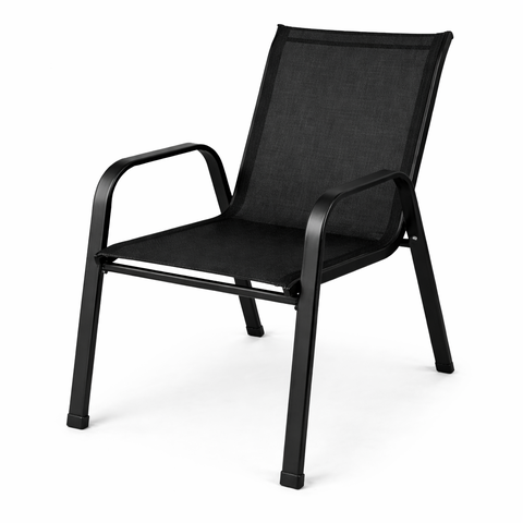 Cadeira Premium para Área Externa Preta em Tela Sling Pex