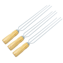 Ver imagem 1 de Kit 3 Espetos Triplo Tridente para Churrasqueira Churrasco Slim Fino - Marigrill