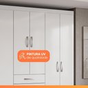 Ver imagem 5 de Guarda Roupas Solteiro 7 Portas 2 Gavetas Branco Maya