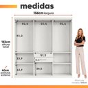 Ver imagem 3 de Guarda Roupas Solteiro 7 Portas 2 Gavetas Branco Maya