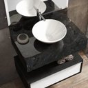 Ver imagem 4 de Bancada em Porcelanato para Banheiro 60cm Max para Cuba de Apoio Yescasa Preto/Black