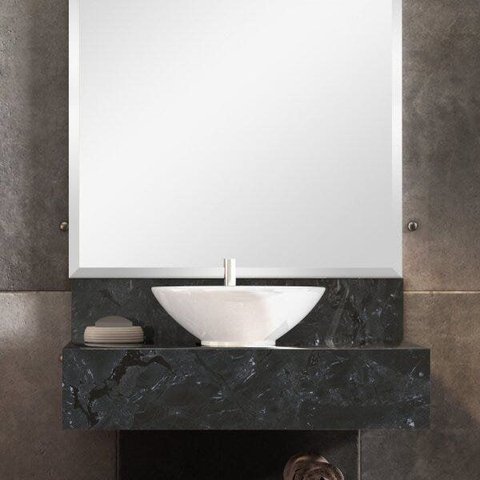 Bancada em Porcelanato para Banheiro 60cm Max para Cuba de Apoio Yescasa Preto/Black