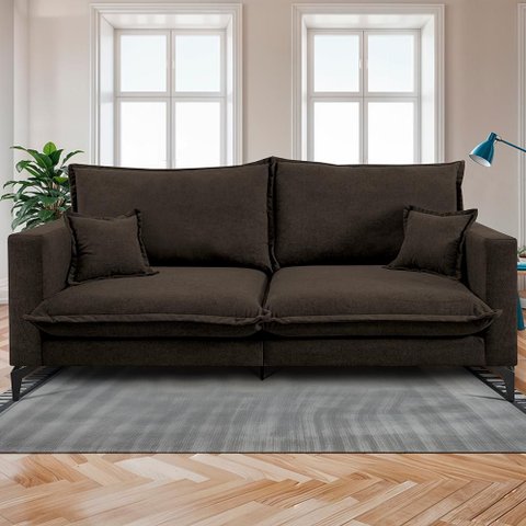 Sofá 2 Lugares Modular Boma 1,70m Boucle Marrom Sofá Inbox