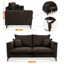 Ver imagem 3 de Sofá 2 Lugares Modular Boma 1,70m Boucle Marrom Sofá Inbox