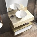 Ver imagem 4 de Bancada em Porcelanato para Banheiro 60cm Max para Cuba de Apoio Bege/Travertino Yescasa