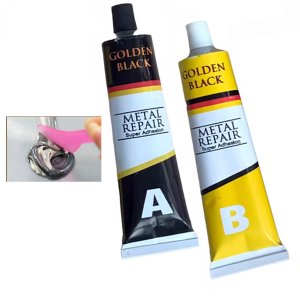 Super Cola Epoxi Aço Aluminio Metal Vazamento Reparo Secagem Rapida Resistente Multiuso Economia Sol