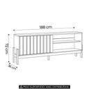 Ver imagem 4 de Rack TV 75 pol. 188cm 1 Porta Pérola Metalizado/Canela Z30- Mpozenato