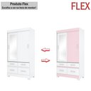 Ver imagem 6 de Guarda-roupa Solteiro Évora 2 Portas 4 Gavetas com Espelho Flex Branco/rosa - Pnr Móveis
