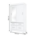 Ver imagem 5 de Guarda-roupa Solteiro Évora 2 Portas 4 Gavetas com Espelho Flex Branco/rosa - Pnr Móveis