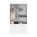 Ver imagem 4 de Guarda-roupa Solteiro Évora 2 Portas 4 Gavetas com Espelho Flex Branco/rosa - Pnr Móveis