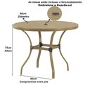 Ver imagem 3 de Mesa Roma com Tampo Ripado 80cm Alumínio - Varanda Cozinha Fendi