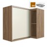 Aéreo de Canto, Cozinha Modular 100% MDF Édez Uno, Off White e Louro Freijó - 1