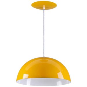 Pendente Meia Lua 50cm Luminária Alumínio Amarelo - T&T Iluminação