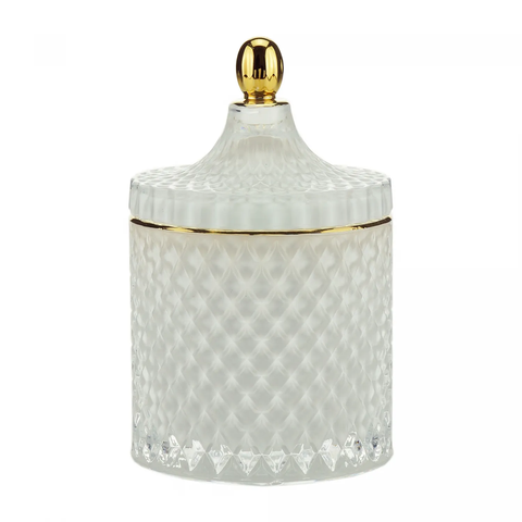 Potiche Decorativo Vidro Branco 11x17cm