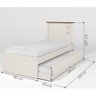 Bicama Solteiro Hop Roberta Off White Madeira Cama Auxiliar Mdf/mdp - 3