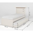 Ver imagem 3 de Bicama Solteiro Hop Roberta Off White Madeira Cama Auxiliar Mdf/mdp