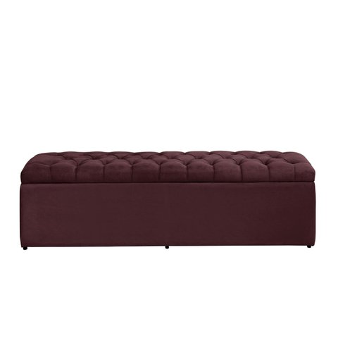 Calçadeira Baú Imperatriz 100 cm Suede Bordô