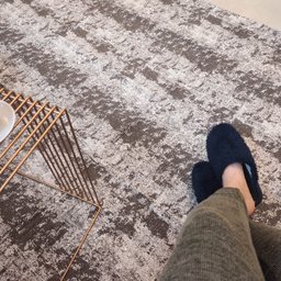 Tapete Cinza Mesclado Para Sala 200x250 Antiderrapante Algodão Grande Odessa Jacquard - 5