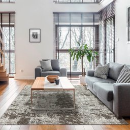 Tapete Cinza Mesclado Para Sala 200x250 Antiderrapante Algodão Grande Odessa Jacquard - 4