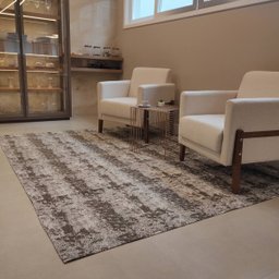 Tapete Cinza Mesclado Para Sala 200x250 Antiderrapante Algodão Grande Odessa Jacquard - 1