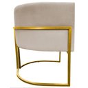 Ver imagem 4 de Poltrona Decorativa Recepção Luna Suede Cores Base de Ferro Dourada - Bege, Suede