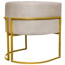 Ver imagem 3 de Poltrona Decorativa Recepção Luna Suede Cores Base de Ferro Dourada - Bege, Suede