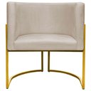 Ver imagem 5 de Poltrona Decorativa Recepção Luna Suede Cores Base de Ferro Dourada - Bege, Suede
