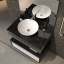 Ver imagem 4 de Bancada em Porcelanato para Banheiro 80cm Max para Cuba de Apoio Preto/Black