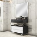 Ver imagem 5 de Bancada em Porcelanato para Banheiro 80cm Max para Cuba de Apoio Preto/Black