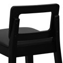 Ver imagem 4 de Banqueta Média River Madeira Maciça - Preto Assento Estofado Corano Preto