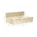 Ver imagem 3 de Bancada em Porcelanato para Banheiro 80cm Max para Cuba de Apoio Bege/Travertino Yescasa