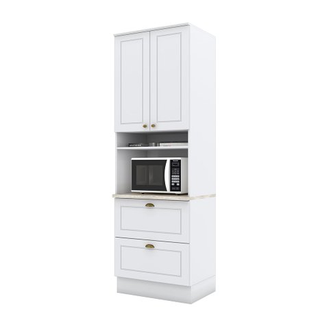 Paneleiro com Torre Quente 1 Forno Americana Branco Calcare Henn
