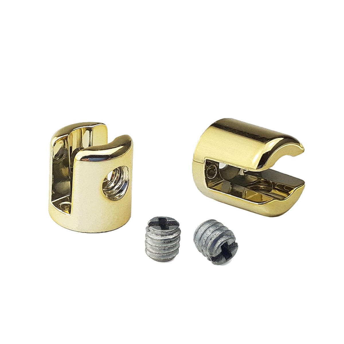 Kit 10 suporte fenda para vidro 6mm - Dourado - 4