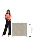 Ver imagem 6 de Armário Baixo para Escritório PE40 com 2 Portas Pivotantes Cinza/Branco/Castanheira Marrom