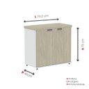 Ver imagem 5 de Armário Baixo para Escritório PE40 com 2 Portas Pivotantes Cinza/Branco/Castanheira Marrom