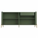 Ver imagem 3 de Buffet Mdf com Gaveta e Porta Lisa L180 X A81,5cm Musgo/dourado F831l