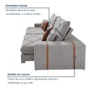Ver mais imagens de Sofá Retrátil e Reclínavel 4 Lugares Linho Gelo Zara 250cm Yescasa